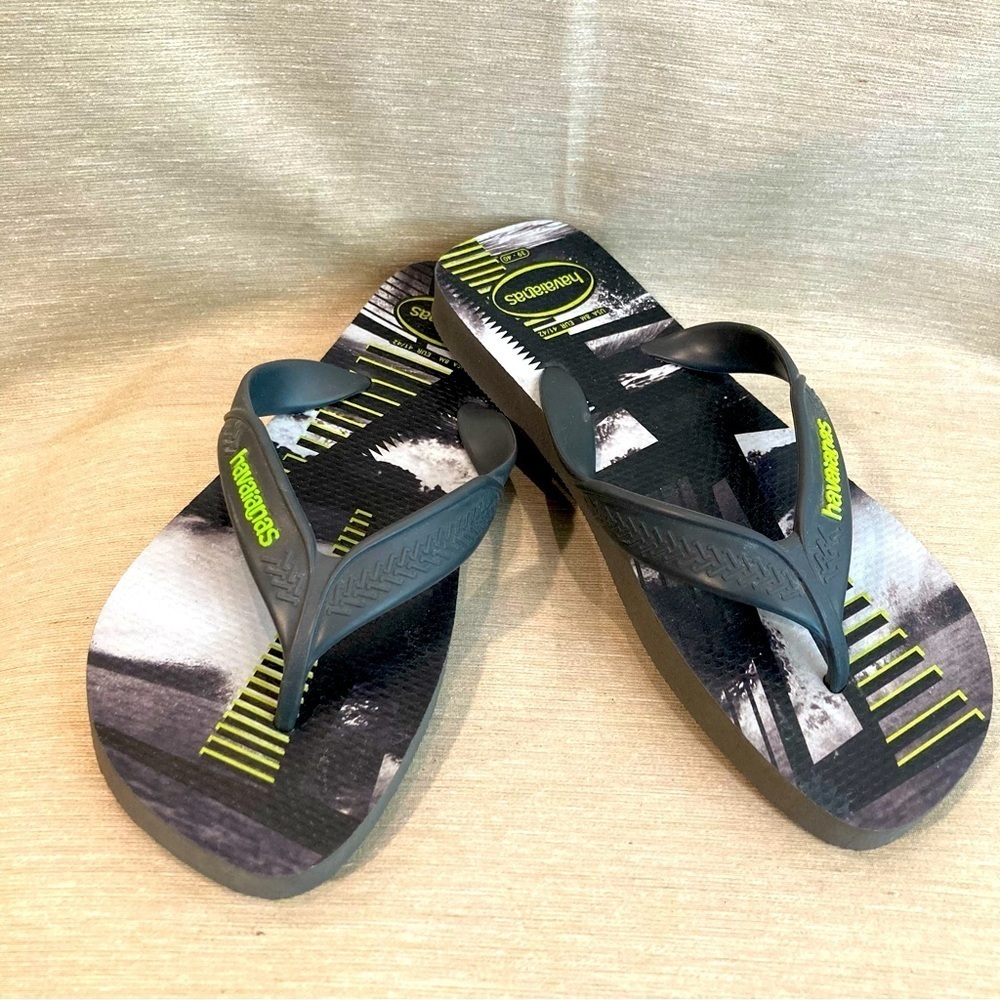 HAVAIANAS Sz 39-40 Funky Design Rubber Flipflops
